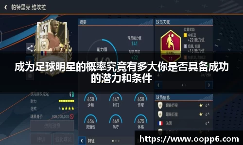 成为足球明星的概率究竟有多大你是否具备成功的潜力和条件